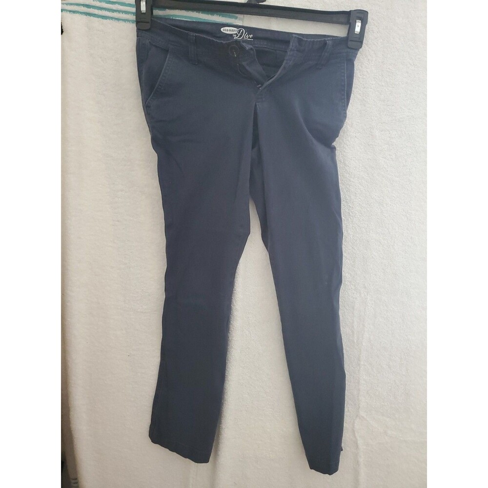 Old Navy The Diva Pants Women's 0 Regular Blue Low Rise Flare Leg Stretch Chino